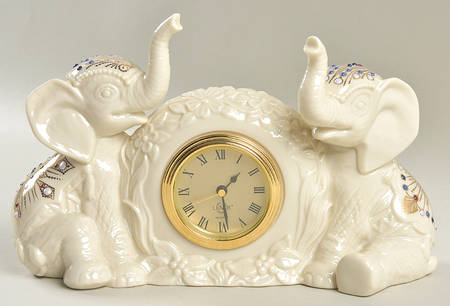 China Jewels Figurines Elephant Clock - Boxed