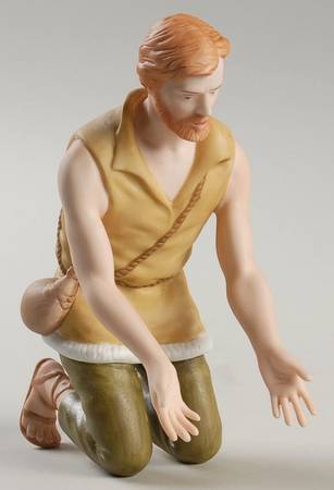 Renaissance Nativity Shepherd Kneeling Missing Croo - No Box