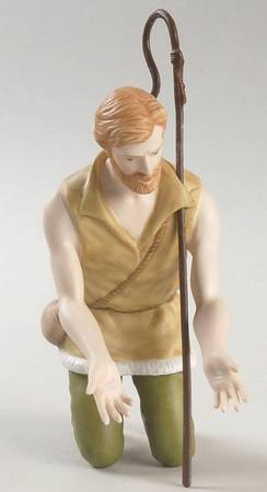 Renaissance Nativity Shepherd Kneeling W/ Crook - No Box