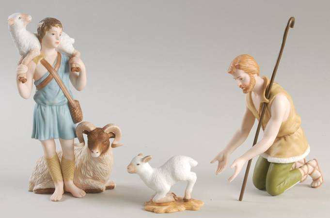 Renaissance Nativity Shepherds-Set Of 3 - Boxed