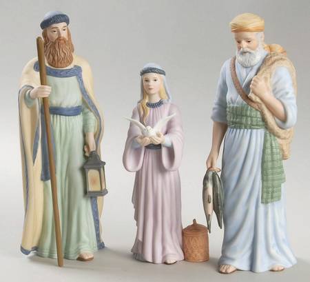 Renaissance Nativity Townspeople-Set Of 3 - Boxed