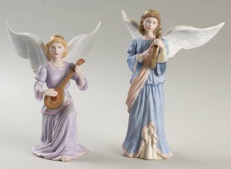 Renaissance Nativity Angels Of Harmony-Set Of 2 - Boxed
