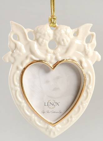 Lenox Christmas Ornament Cherub Heart Frame Ornament - No Box