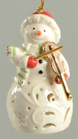 Lenox Christmas Ornament Violin Snowman - Boxed