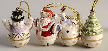 Lenox Christmas Ornament Mini Sleigh Bells-Set Of 4 - Boxed