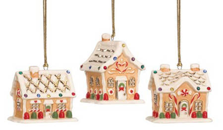 Lenox Christmas Ornament Gemmed Gingerbread - Set Of 3 - With Box Bx322