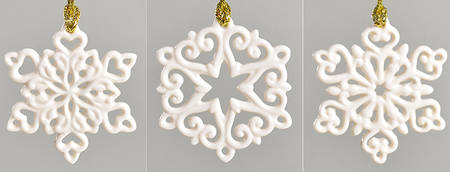 Lenox Christmas Ornament Mini Pierced Snowflakes - Set Of 3 - No Box