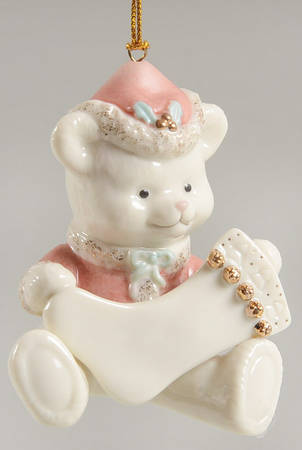Lenox Christmas Ornament Baby's First Teddy  - With Box Bx325