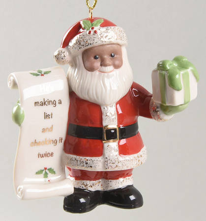 African American Santa Santa's List - No Box
