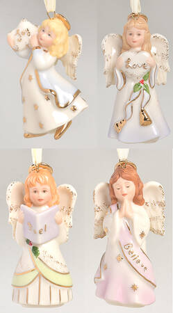 Lenox Christmas Ornament Mini Angel Ornaments-Set Of 4 - Boxed
