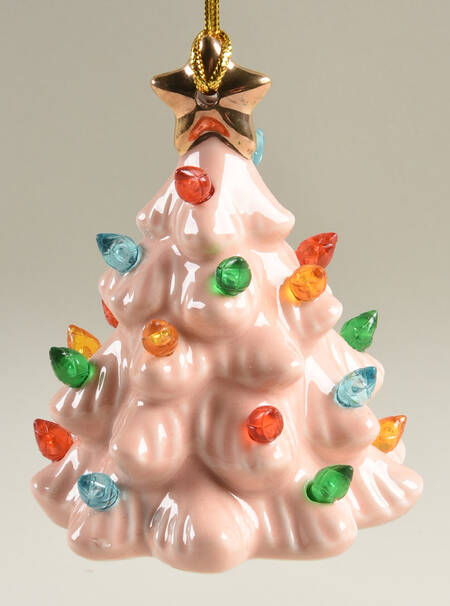 Lenox Christmas Ornament Treasured Traditions Lit Tree Pink - No Box