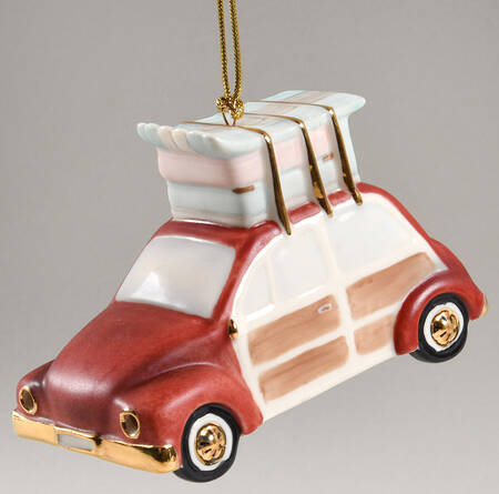 Lenox Christmas Ornament Car With Skis - Lit - With Box Bx374