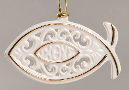 Lenox Christmas Ornament Ichthus Fish - With Box Bx337