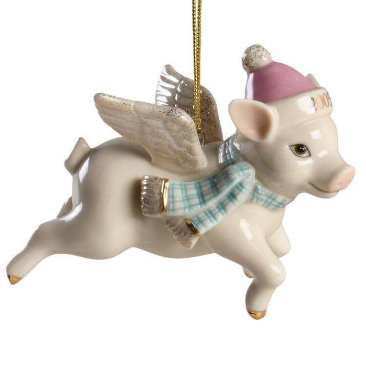 Lenox Christmas Ornament Yule Hog - 392 With Box