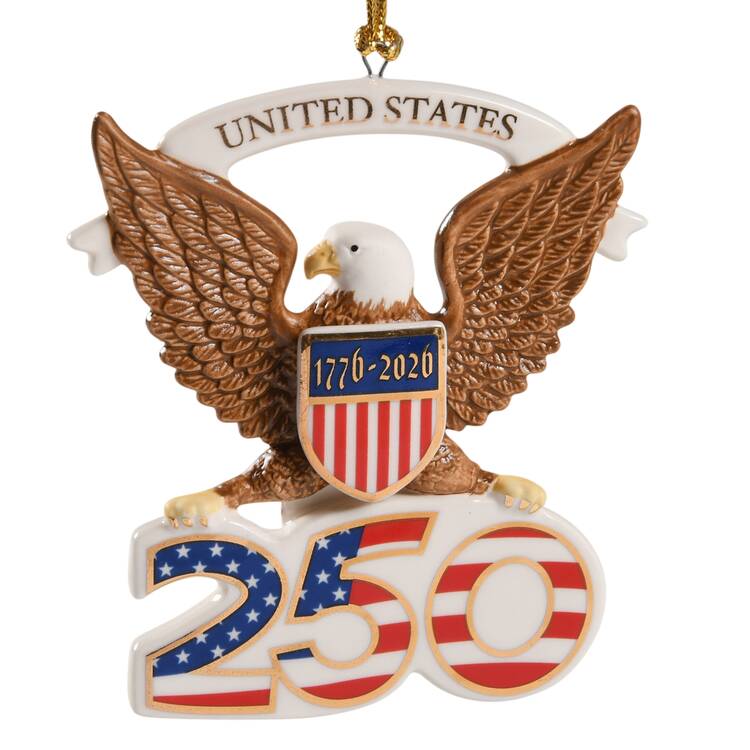 Lenox Christmas Ornament America 250th Anniversary Eagle - Wtih Box Bx385