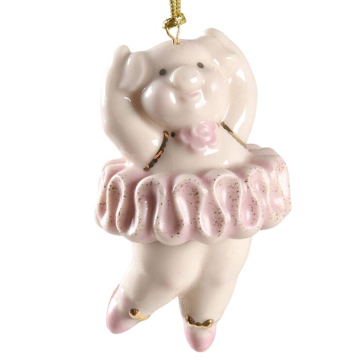 Lenox Christmas Ornament Pig Pirouette - With Box Bx369