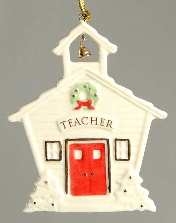 Lenox Christmas Ornament For My Teacher-School House - Boxed