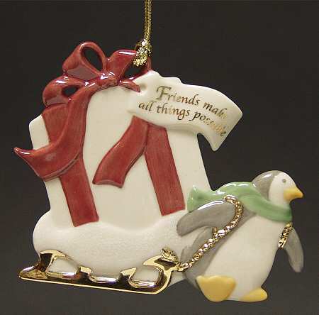 Lenox Christmas Ornament Friendship Penguins - Boxed