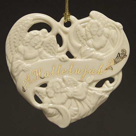 Lenox Christmas Ornament Hallelujah Angels-Heart Shaped - Boxed