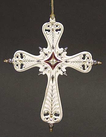 Lenox Christmas Ornament Brocade Cross - Boxed