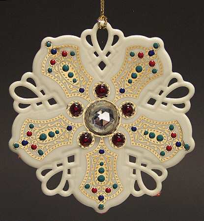 Lenox Christmas Ornament Ruby Lace - Boxed