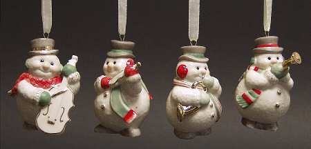 Lenox Christmas Ornament Mini Snowman Ornaments-Set Of 4 - No Box