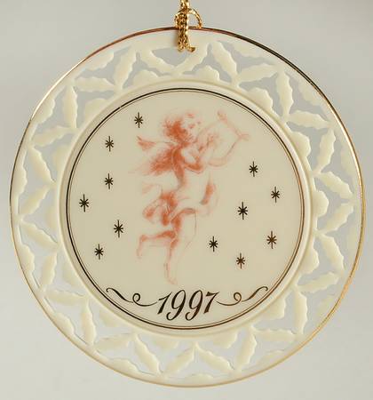 Lenox Christmas Ornament Angel With Harp - No Box