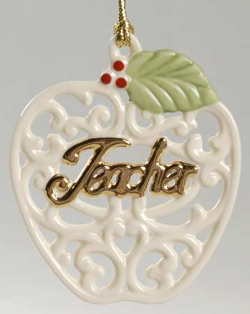 Lenox Christmas Ornament For My Teacher-Apple - With Box 53