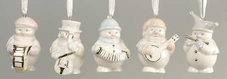 Lenox Christmas Ornament Snowman Stand-Abouts-Set Of 5 - No Box