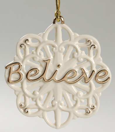 Lenox Christmas Ornament Believe - Snowflake - Boxed