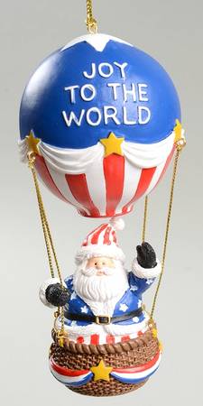 Lenox Christmas Ornament Freedom Flyer-Joy To The World Santa - No Box
