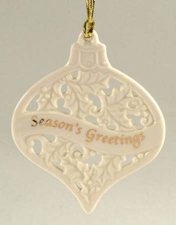 Lenox Christmas Ornament Season's Greetings - No Box