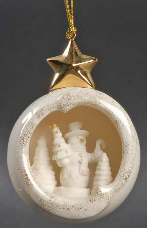 Lenox Christmas Ornament Snowman Scenic Ornament - No Box