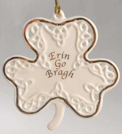 Lenox Christmas Ornament Shamrock - Erin Go Bragh - No Box