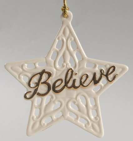 Lenox Christmas Ornament Believe - Star - Boxed