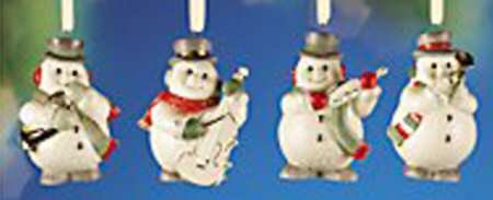 Lenox Christmas Ornament Snowman Mini Ornaments - No Box