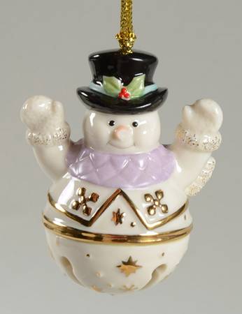 Lenox Christmas Ornament Snowman Bell - No Box