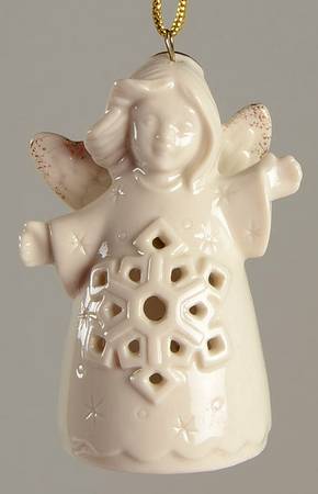 Lenox Christmas Ornament Angel Wishes-Snowflake Bell - Boxed