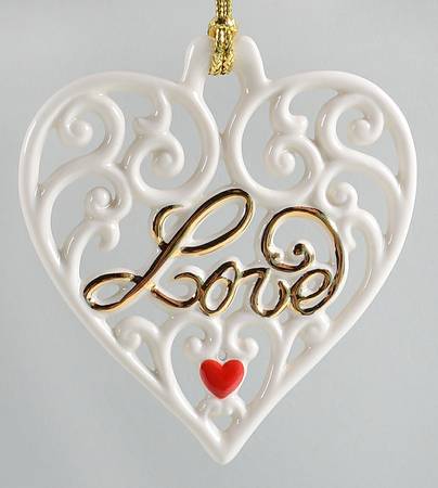 Lenox Christmas Ornament Love Pierced Heart - Boxed