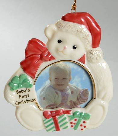 Lenox Christmas Ornament Baby's First Christmas Frame-China - Boxed
