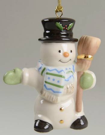 Lenox Christmas Ornament Snowman With Broom - No Box