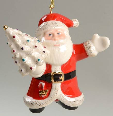 Lenox Christmas Ornament Santa With Tree - Boxed