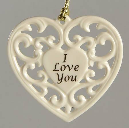 Lenox Christmas Ornament I Love You - Boxed