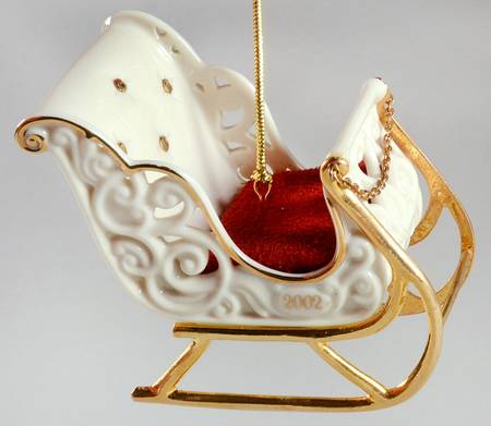 Annual Christmas Ornament 2002-Sleigh - Boxed