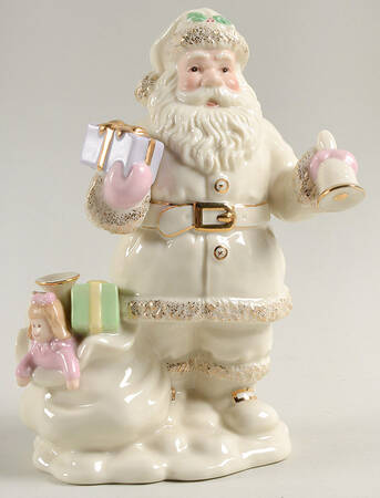 Lenox Christmas Figurine Santa Holding Bell With Presents - No Box