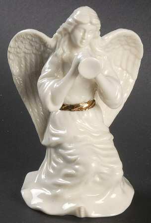 Inspirational Collection-Porcelain Angel With Horn - Boxed