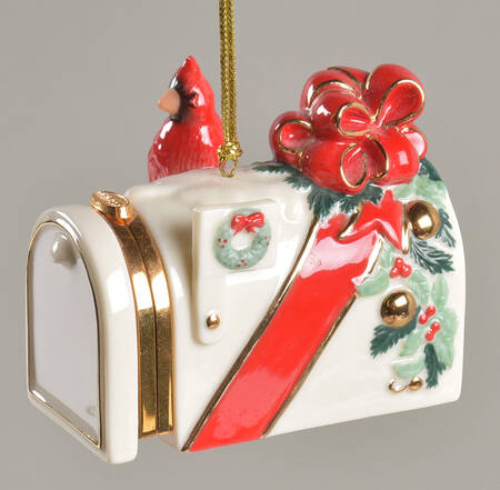 Hinged Box Christmas Ornaments Yuletide Greetings - No Box