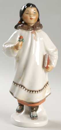 Lomonosov Figurines Eskimo Girl - Boxed