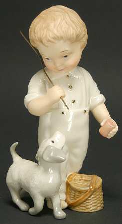 Barefoot Blessing Figurine Gone Fishing - Boxed