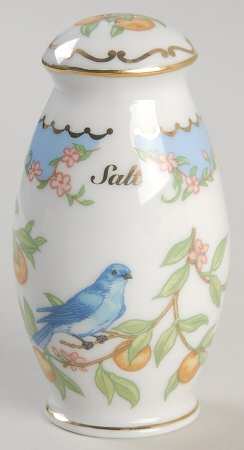 Birds and Blossoms-Spice Jars Salt-Mountain Bluebird - Salt Shaker